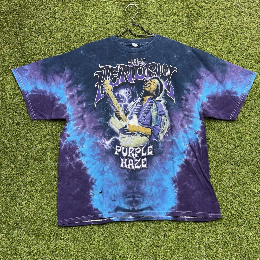 Jimi Hendrix Purple Haze Shirt Mens 2XL Liquid Blue Tie Dye Band Tour Graphic